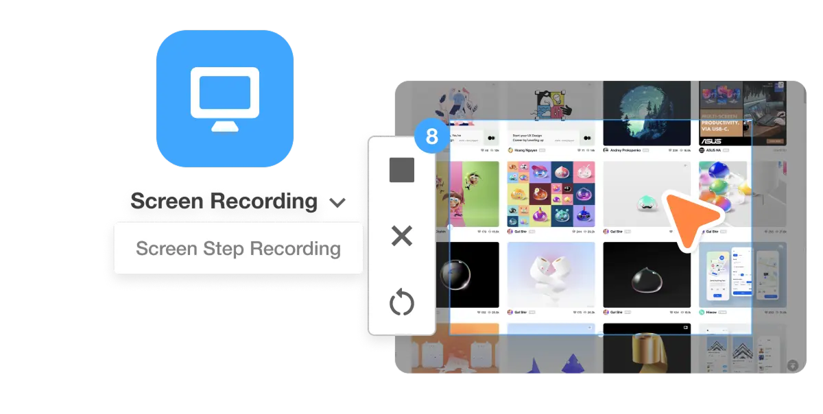 Visla Screen Step Recorder capturing clicks, keystrokes, and on‑screen actions for tutorials